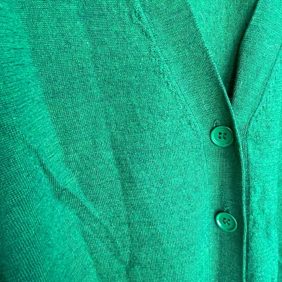 JCrew bright green merino wool cardigan - Picture 4 of 6